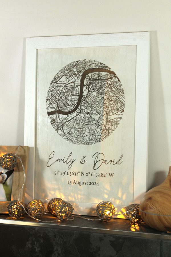 Personalised Any location engraved map