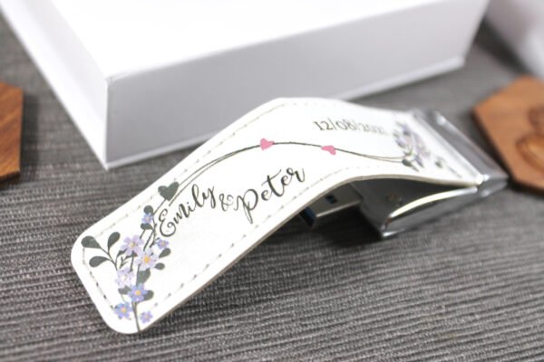 Personalised Faux Leather & metal USB memory stick USB3.0 32GB - Image 2