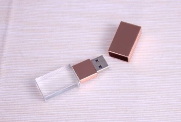 Personalised Crystal USB memory stick (Rose gold) USB3.2 32GB - Image 2