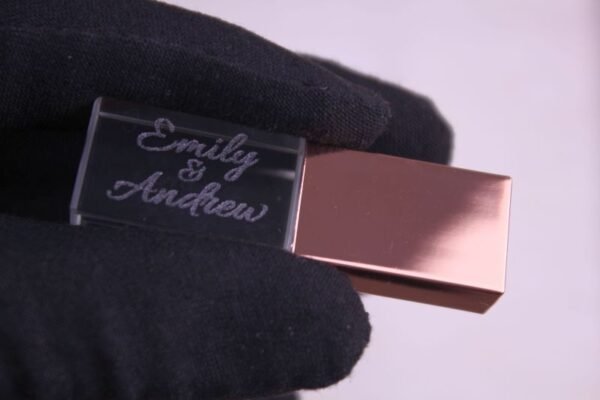 Personalised Crystal USB memory stick (Rose gold) USB3.2 32GB - Image 4