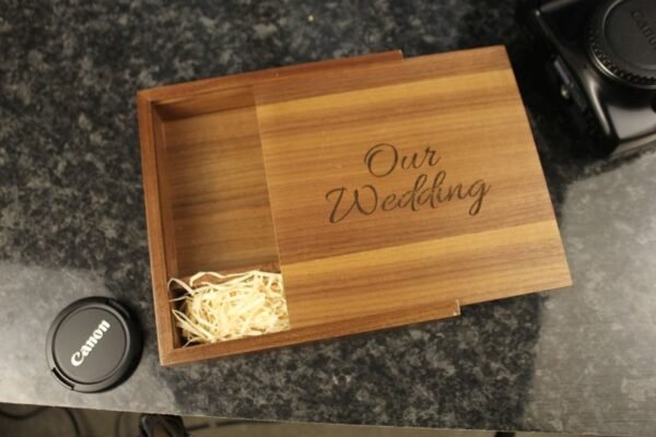 Pre engraved Wooden Photo Album box for 4"x6" Photo Prints (Solid Walnut) #1