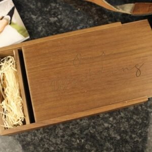 Pre engraved Wooden Photo Album box for 5"x7" Photo Prints (Solid Walnut) #10