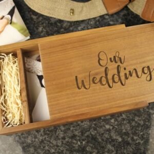 Pre engraved Wooden Photo Album box for 5"x7" Photo Prints (Solid Walnut) #11