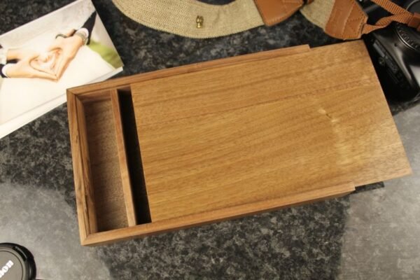 Pre engraved Wooden Photo Album box for 5"x7" Photo Prints (Solid Walnut) #13