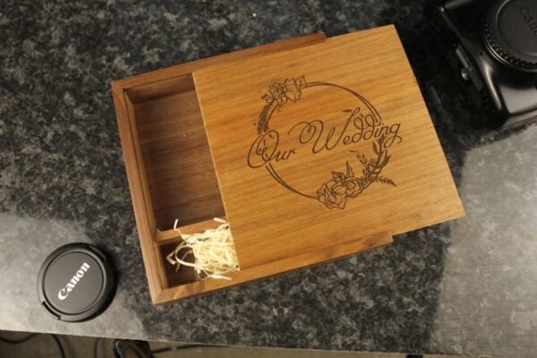 Pre engraved Wooden Photo Album box for 4"x6" Photo Prints (Solid Walnut) #2