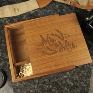 Pre engraved Wooden Photo Album box for 4"x6" Photo Prints (Solid Walnut) #3