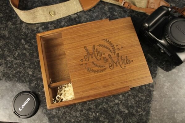 Pre engraved Wooden Photo Album box for 4"x6" Photo Prints (Solid Walnut) #3