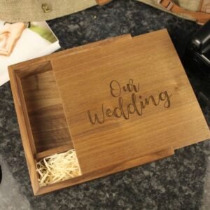 Pre engraved Wooden Photo Album box for 4"x6" Photo Prints (Solid Walnut) #4