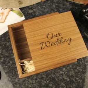 Pre engraved Wooden Photo Album box for 4"x6" Photo Prints (Solid Walnut) #6