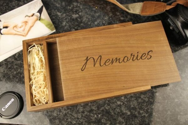 Pre engraved Wooden Photo Album box for 5"x7" Photo Prints (Solid Walnut) #7