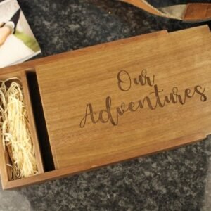 Pre engraved Wooden Photo Album box for 5"x7" Photo Prints (Solid Walnut) #8