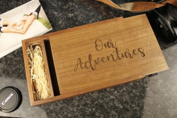 Pre engraved Wooden Photo Album box for 5"x7" Photo Prints (Solid Walnut) #8
