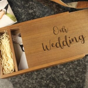 Pre engraved Wooden Photo Album box for 5"x7" Photo Prints (Solid Walnut) #9