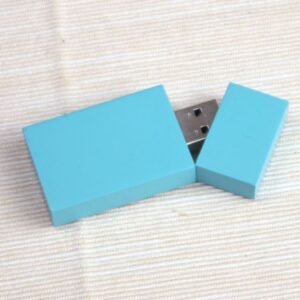 Personalised Wooden rectangular USB memory stick (Blue) USB3.0 32GB